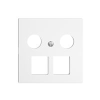Abdeckset EDIZIOdue F, f.Multimediadose 5…2000MHz, f.2×RJ45 Keystone weiss