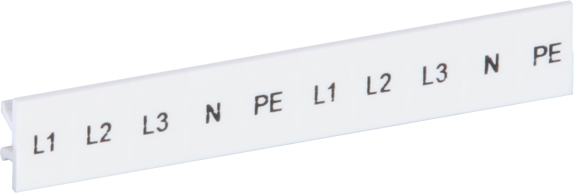 Zackband ZB L1, L2, L3, N, PE weiss längs bedruckt, 6mm