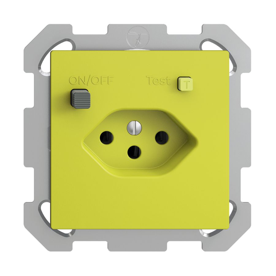 UP-Steckdose EDIZIOdue T13 FI 30mA FM, lemon