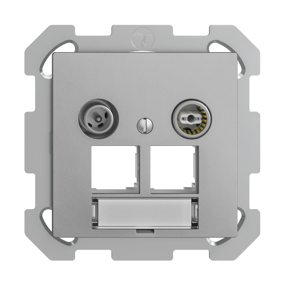 Prise multimédia ENC EDIZIOdue FM EASYNET 11dB, p.2×RJ45 S-One, silver