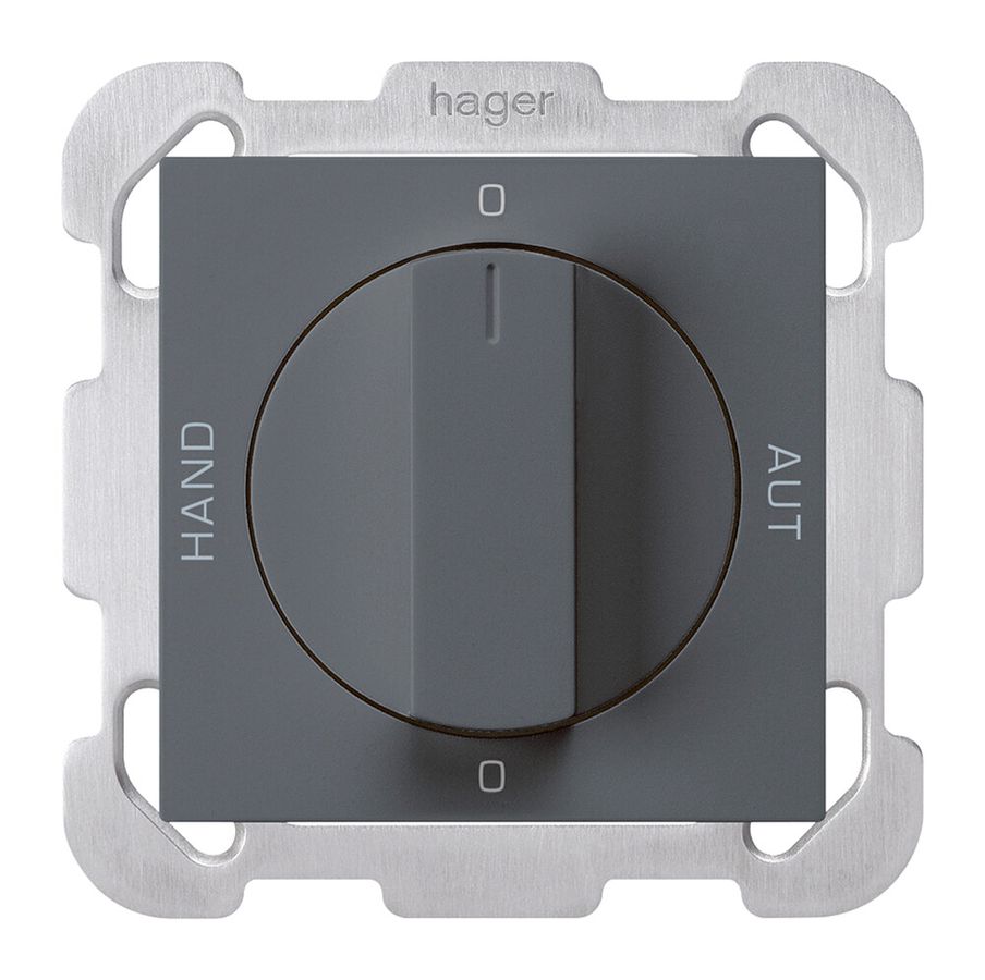 Interruttore rotativo INC 0-Hand-0-Aut. kallysto 2/1L antracite con manopola