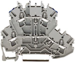 Borne 2 étages WAGO TopJob-S 2.5mm² L/N gris série 2002