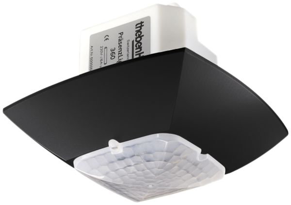 Détecteur de prés. ENC KNX Theben noir, PresenceLight 360B-KNX BK