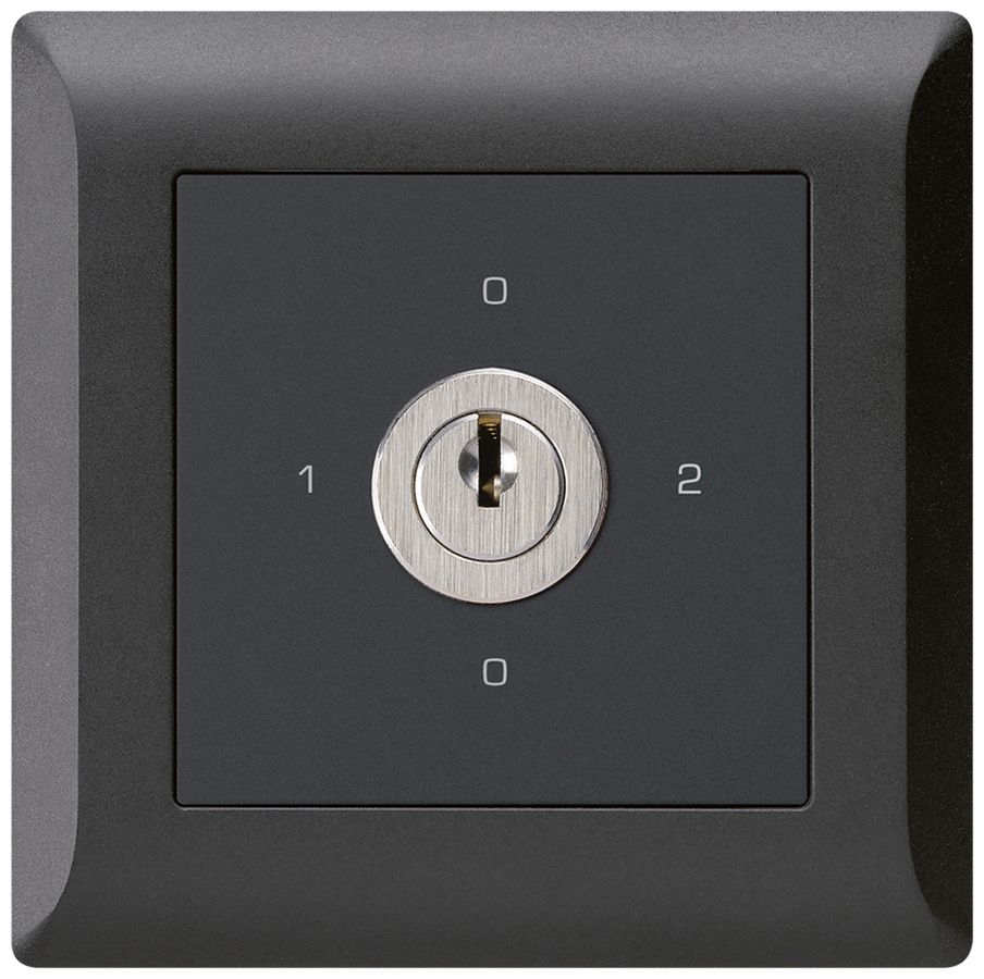 UP-Drehschalter kallysto.line 2/1L schwarz mit Schloss Kaba 8
