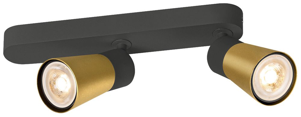 Spot SLV PURI 2.0 Cone CW GU10 2×6W REG 258×42×138mm nero/oro