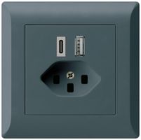 UP-USB-Ladesteckdose kallysto.line 18W PD 1×Typ A 1×Typ C T23 anthrazit