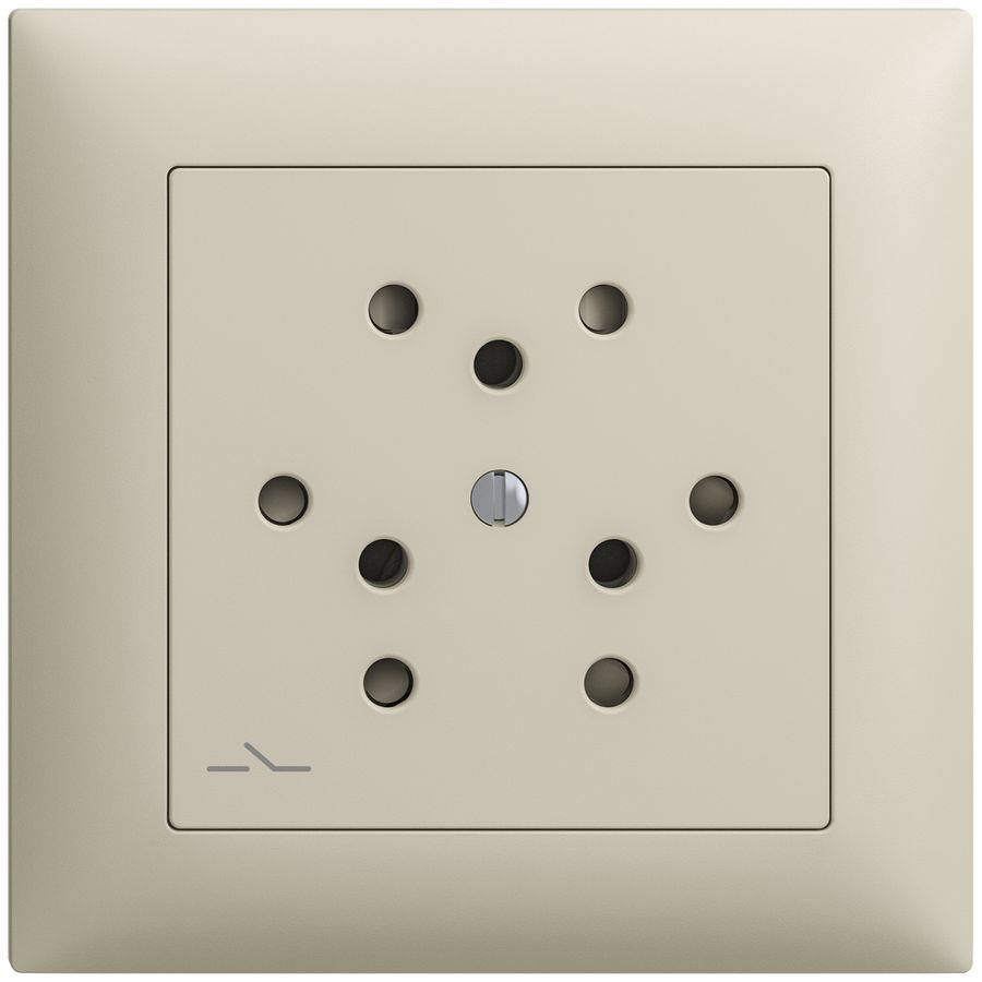 Frontset EDIZIOdue crema 88×88mm 3×T12/1 mit Shutter