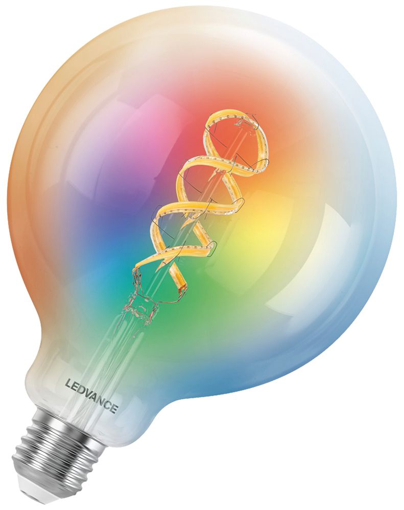 Lampe LED LEDVANCE SMART+ MATTER E27 4.8W 470lm RGBW WiFi Ø124×173mm clair