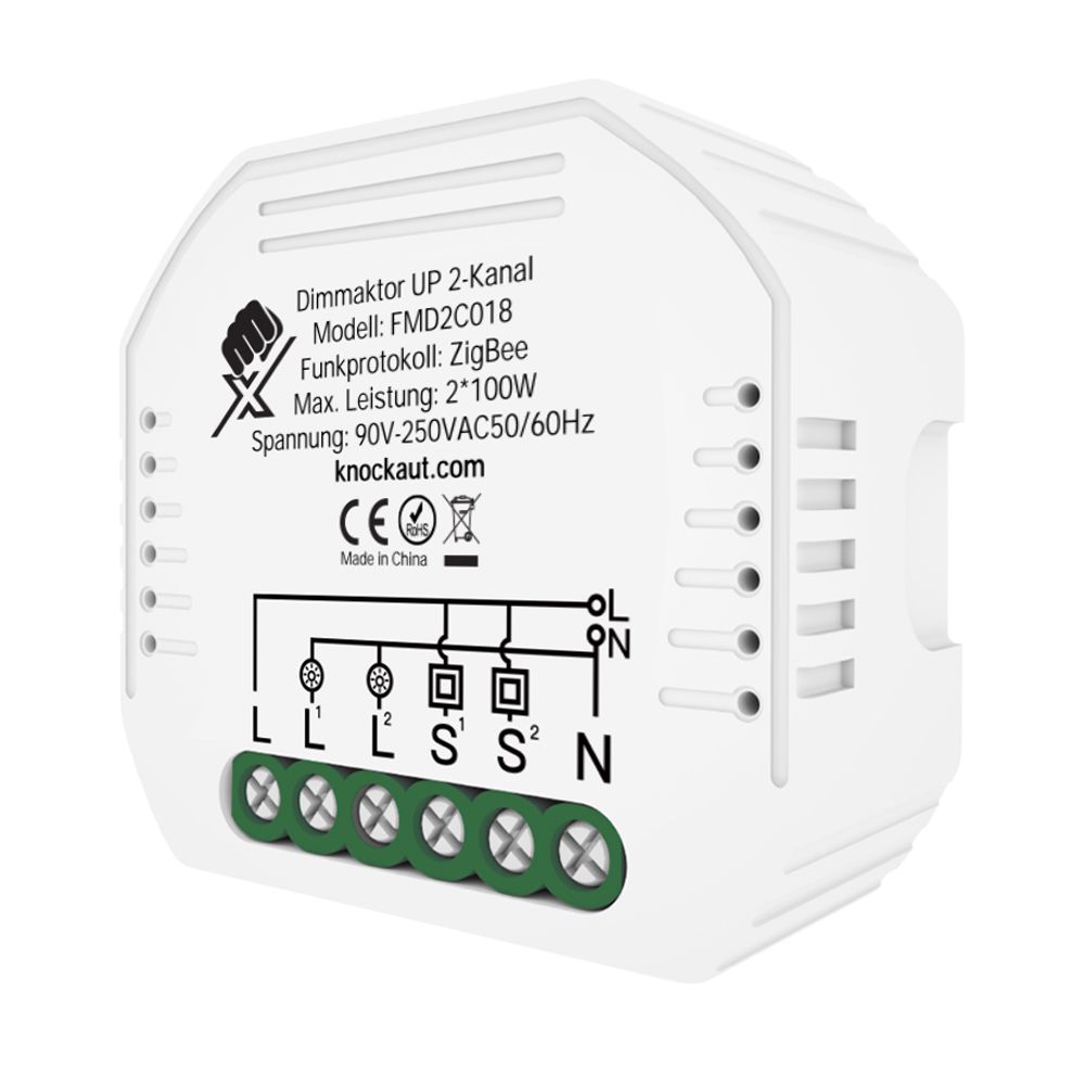 Dimmer a incasso 2 canali KnockautX, da BRELAG