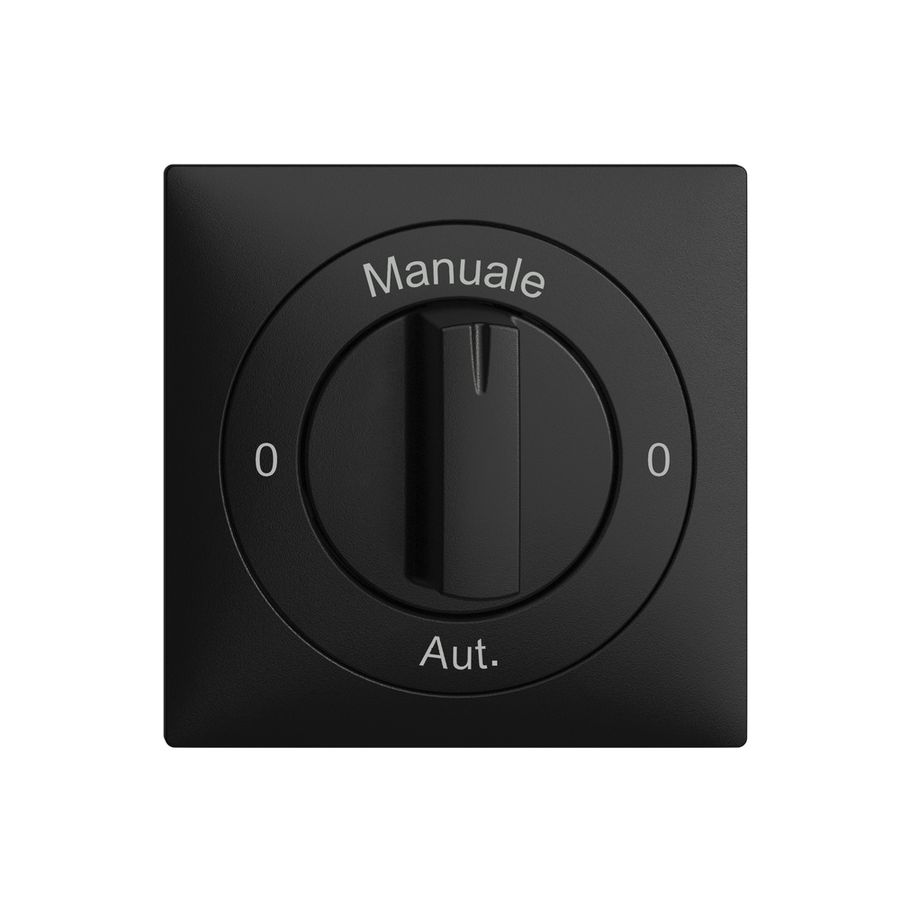 Kit front. 0-Manuale-0-Aut. EDIZIOdue nero 60×60mm per interr.rot