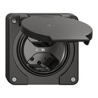 NUP-Steckdose NEVO, 2×T13, IP21, m.LED, schwarz