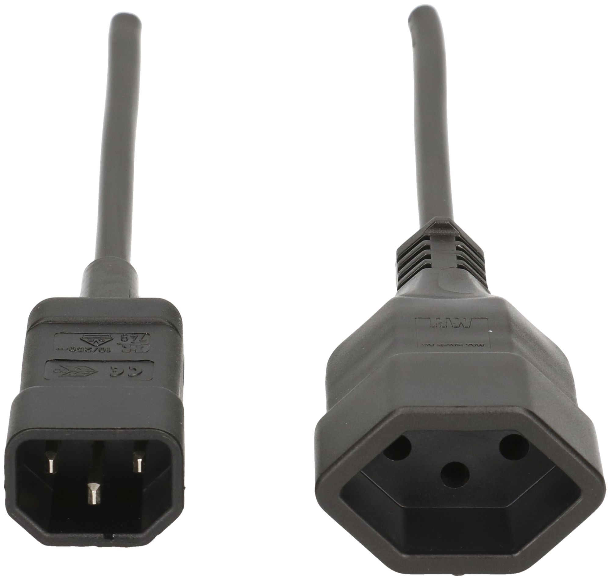 Apparatekabel MAX HAURI C14/T13 Td 3×1mm² 2m schwarz