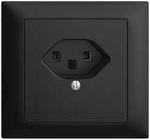 EB-Steckdose EDIZIOdue T23 16A schwarz, Schraubklemmen