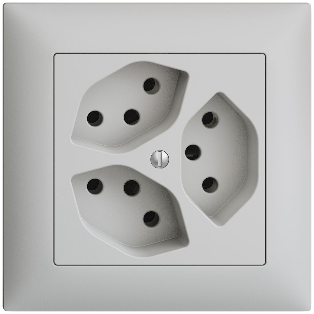 UP-Steckdose EDIZIOdue 3×T13 3×S hellgrau