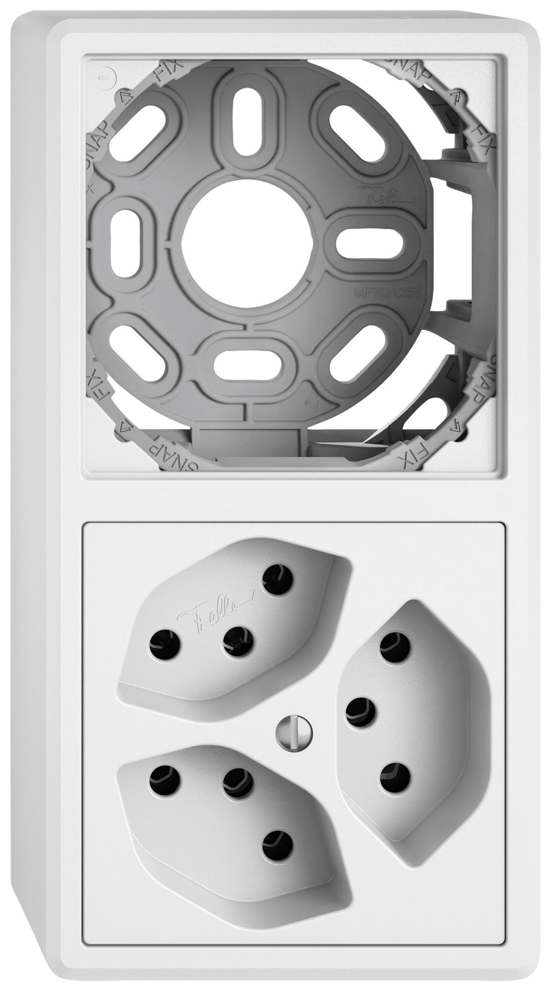 Combinaison AP EDIZIO.liv SNAPFIX® 2×1 140×74mm vide+3×T13 blanc