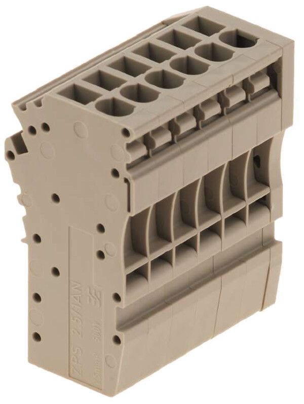 Kupplung Weidmüller ZPS 2.5/1AN/QV/6 steckbar Zugfeder 2.5mm² 6L beige