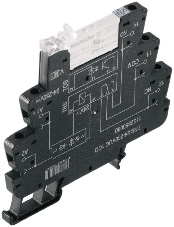Accoppiatori relè TERMSERIES TRS C1D2, 24…230VUC LED verde 1C 250VAC 6A vite