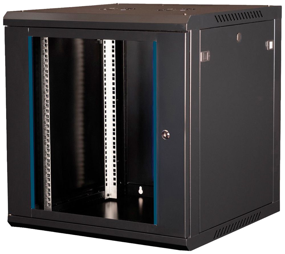 Wandgehäuse 19" VALUE 600×645×600mm 12HE 1×Tür Stahl schwarz