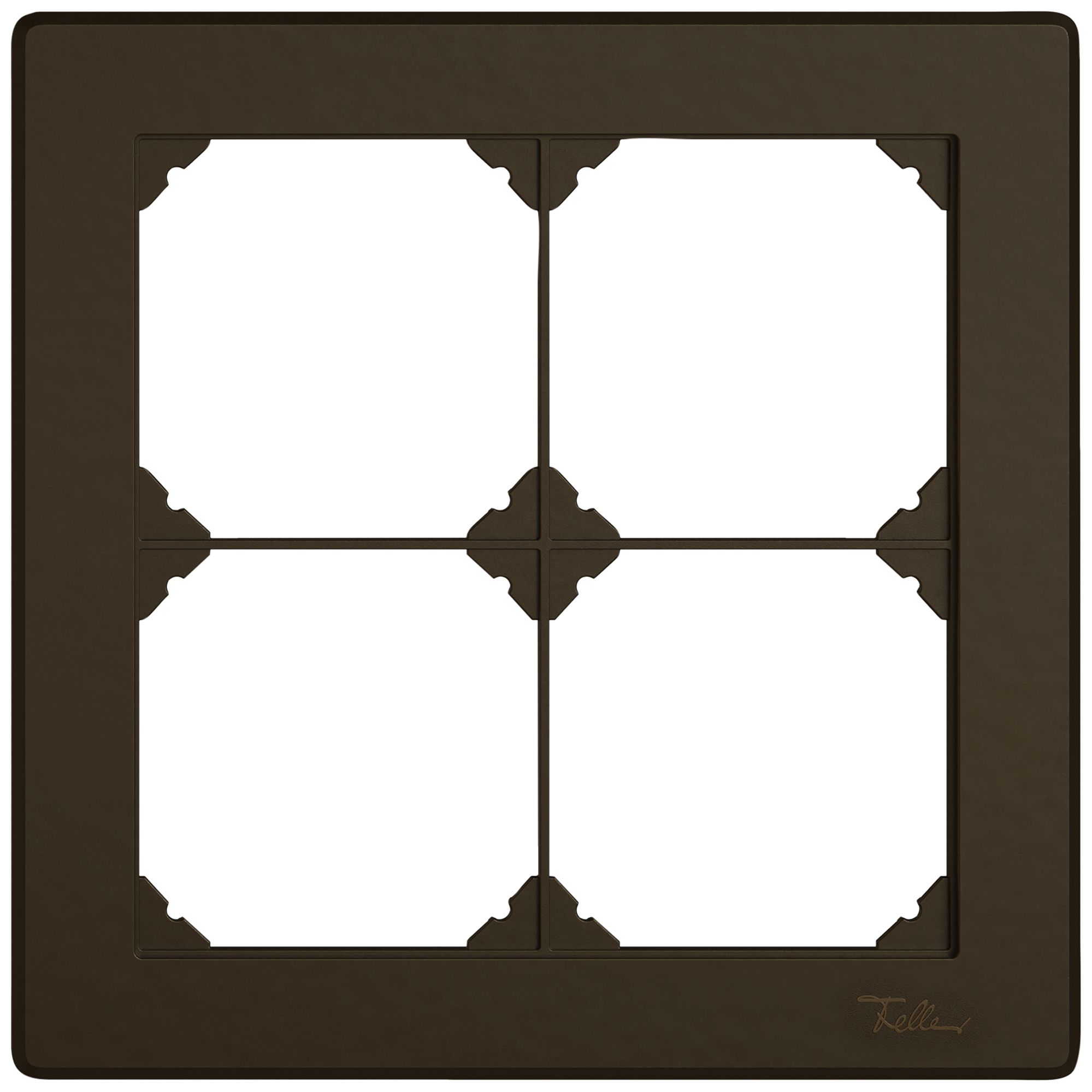 UP-Abdeckrahmen EDIZIO.liv SNAPFIX® 2×2 156×156mm br