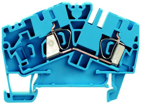 Durchgangs-Reihenklemme Weidmüller ZDU 4-2/2AN Zugfeder 4mm² TS35 blau