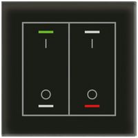 Poussoir KNX RGBW ENC MDT GTL-2TBS.02S 2t/4a temp verre noir "I/O"