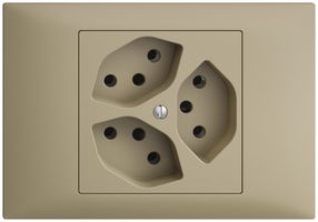 EB-Steckdose EDIZIOdue 3×T13 sand