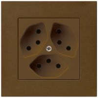 UP-Steckdose kallysto.pro 3×T13 braun mit Kinderschutz