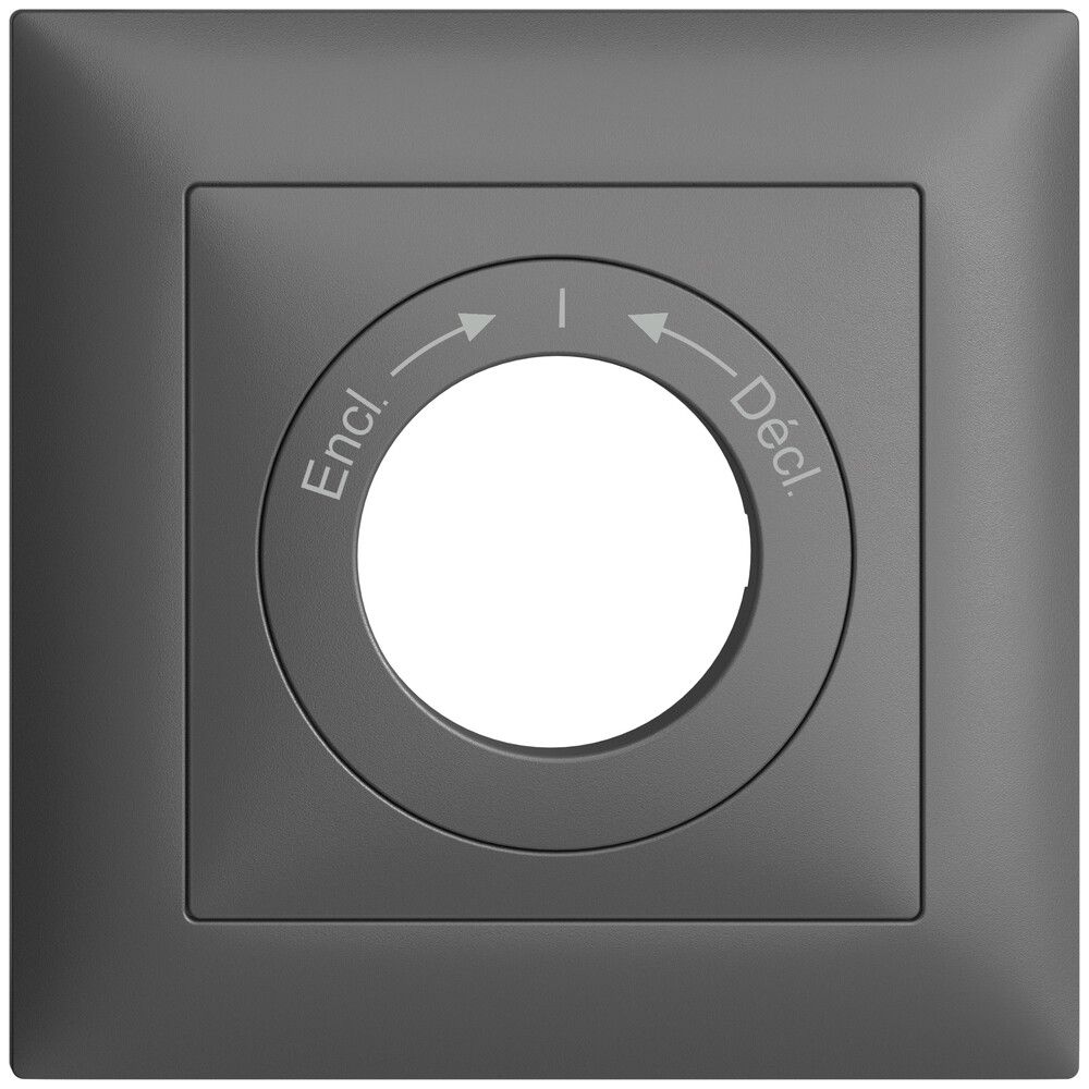 Kit frontal EDIZIOdue Encl.->I<-Décl. gris foncé 88×88mm pour contact pivotant