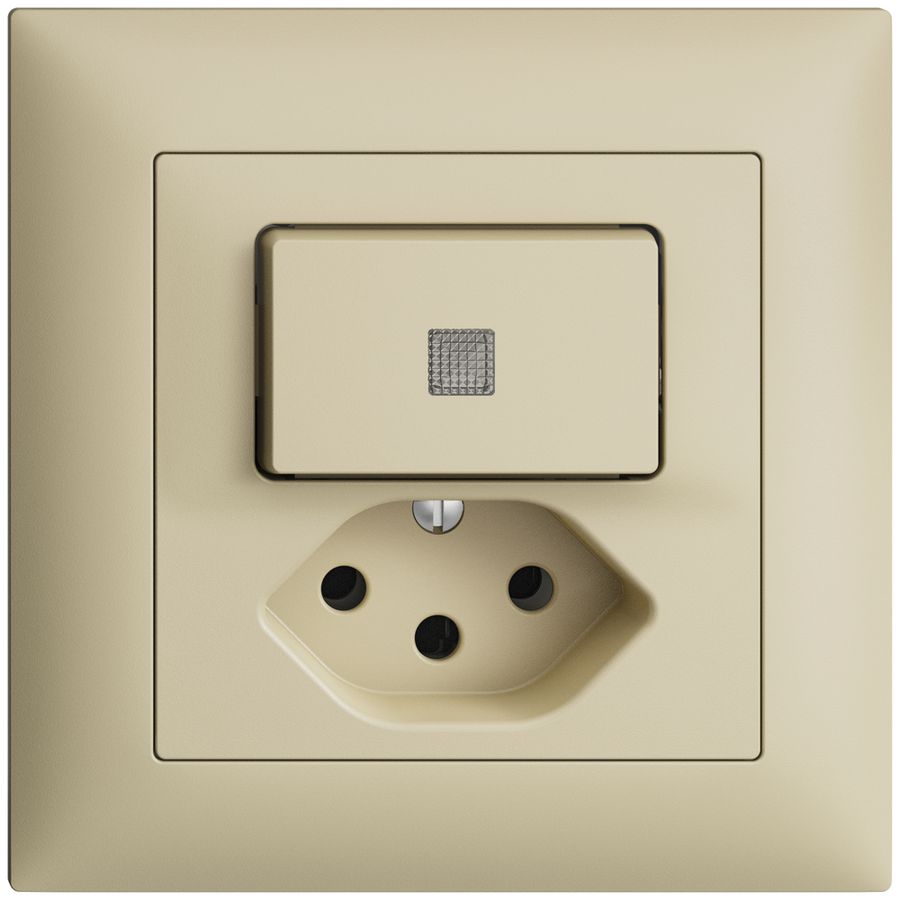 UP-Leuchtkombination 3/1L+T13 vanille, LS EDIZIOdue mit Linse, LED gelb