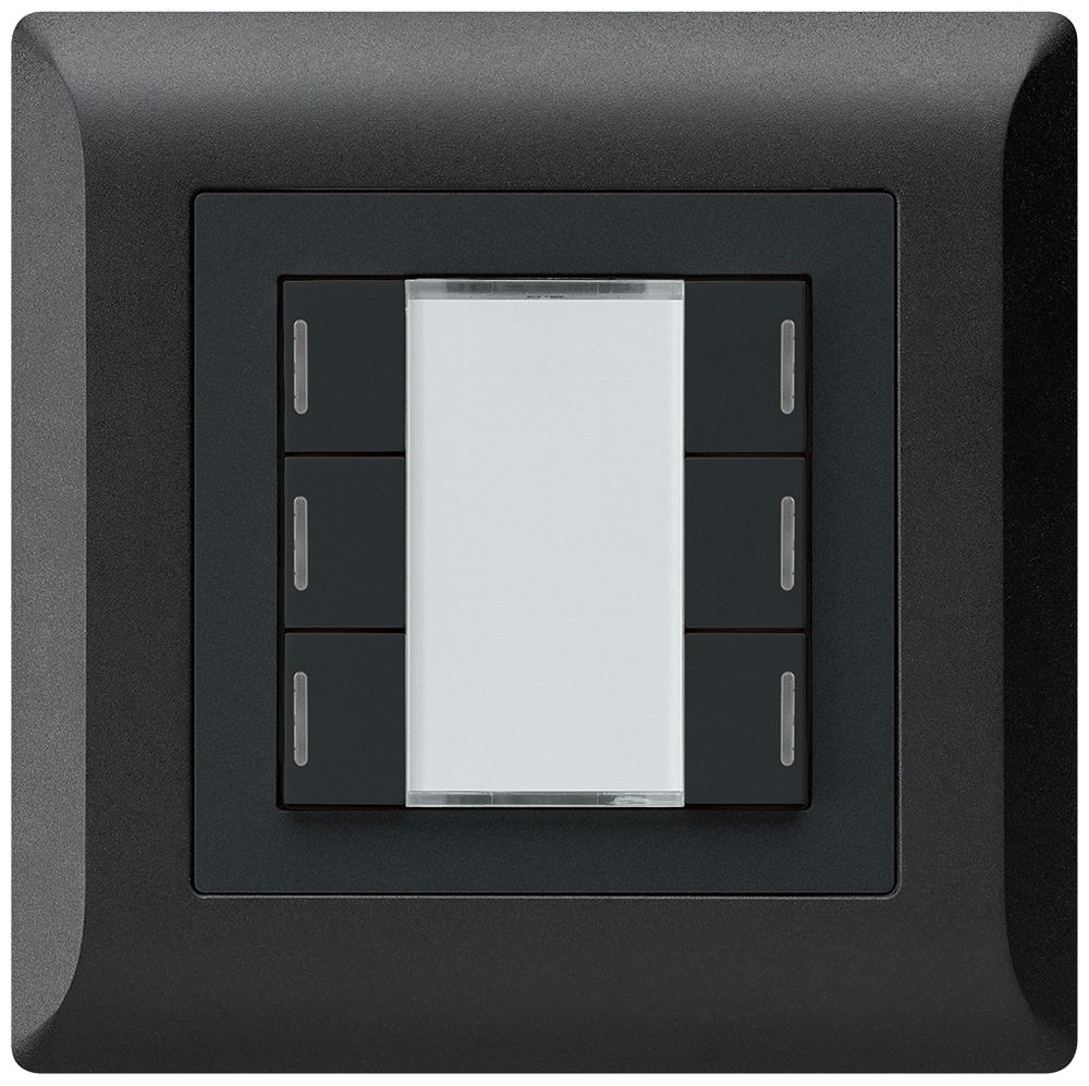 Poussoir ENC kallysto.line KNX 6×noir LED RGB s/e-link