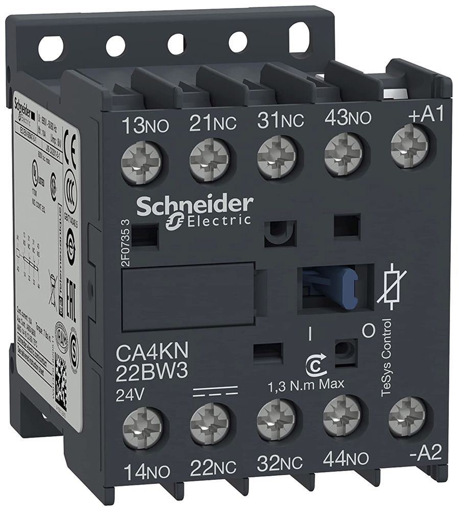 Contattore ausiliare Schneider Electric CA4 24VDC 2Ch 2R