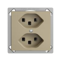 EB-Steckdose 2×T23 16A EDIZIOdue sand, mit Steckklemmen