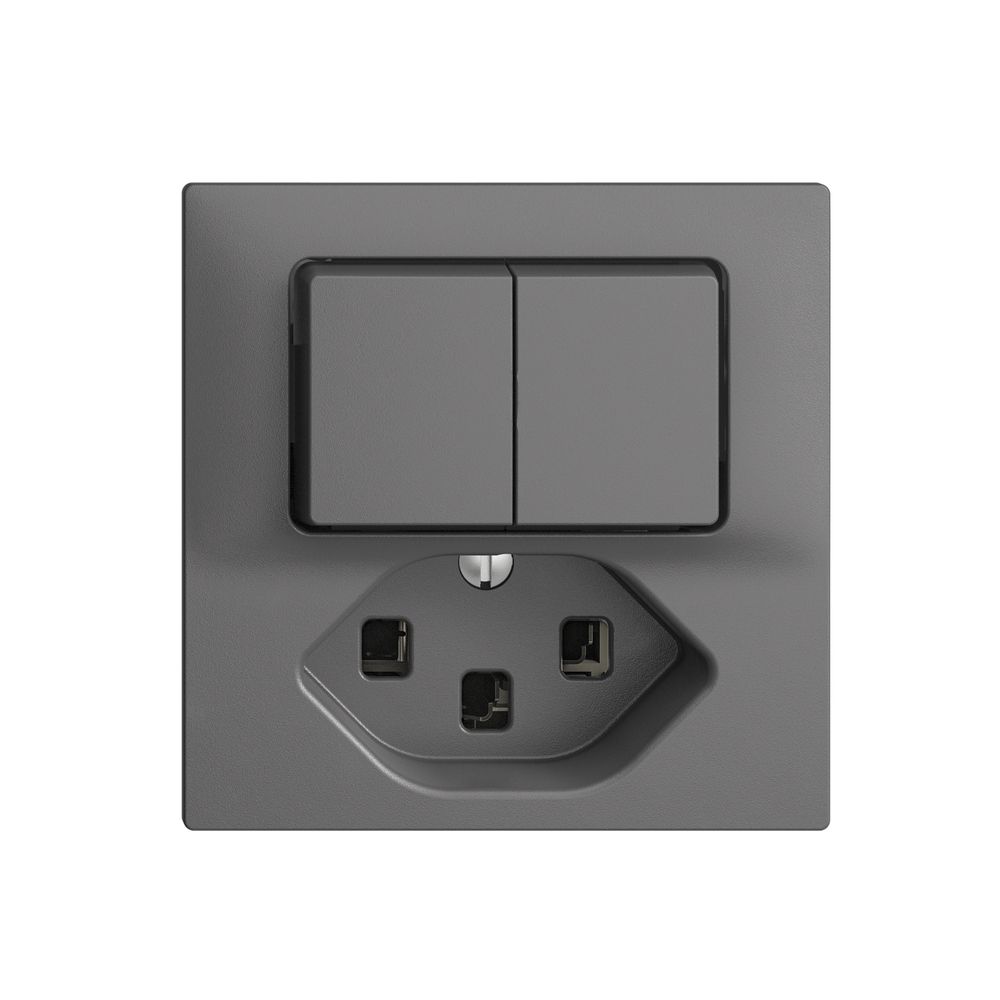 Combinaison A-R+3/1L+T23 16A EDIZIOdue gris foncé