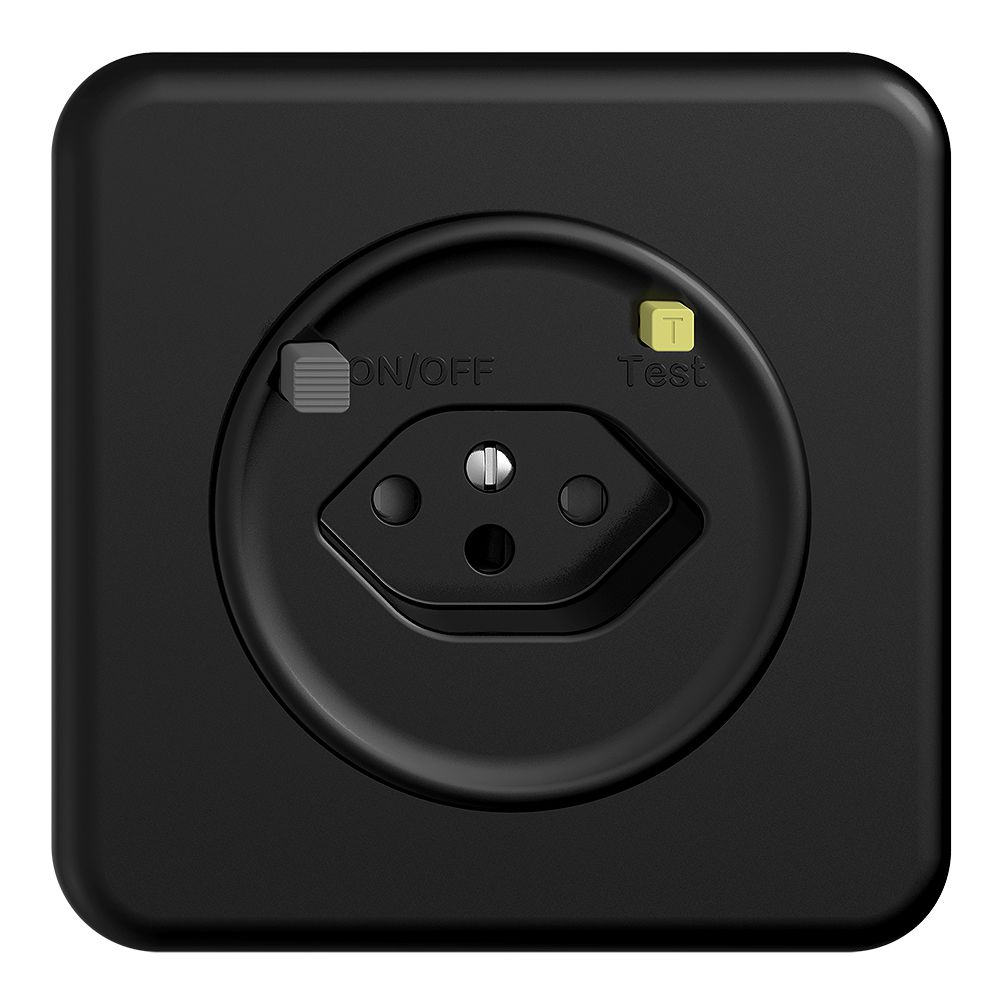 Frontset STANDARDdue zu FI-Steckdose T13, schwarz