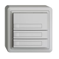 AP-KNX-Taster RGB EDUE, 250mW, o.LED, m.Papiereinlage, 3×Taste, 1×Tastenb., hgu