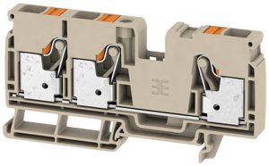 Borne de passage Weidmüller A3C PUSH IN 3×10mm² TS35 beige