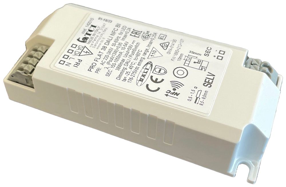 Alimentation LED Elektrogros PRO FLAT 38 DALI NFC BI 1.5…38W 10…54V 150…1050mA