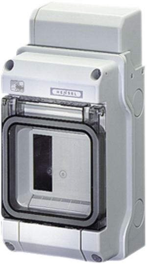 Tableau de distribution AP Hensel 1-rangée, 197×102×92mm, 3UM (3×18 mm), IP65