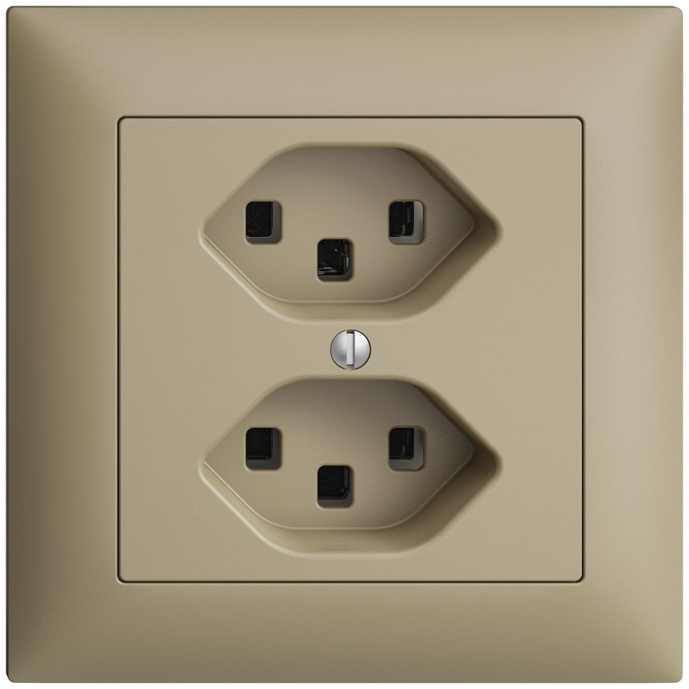 UP-Steckdose 2×T23 16A EDIZIOdue sand, mit Steckklemmen