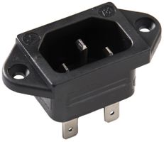 EB-Apparatestecker Typ C14 (E) ELBRO 10A 230VAC max.70°C 4.8mm schwarz IP20