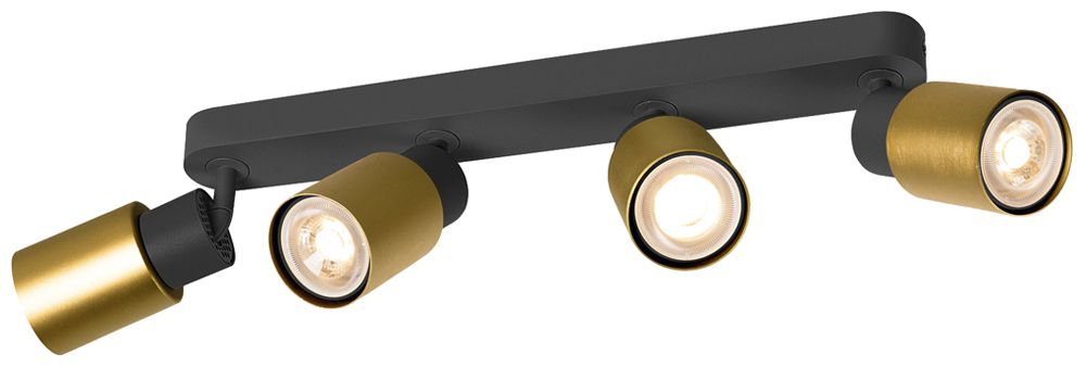 Spot SLV PURI 2.0 Tube CW GU10 4×6W REG 365×42×138mm nero/oro