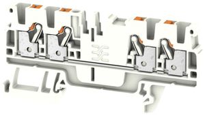 Durchgangs-Reihenklemme Weidmüller A4C PUSH IN 2.5mm² 4 Anschlüsse TS35 weiss