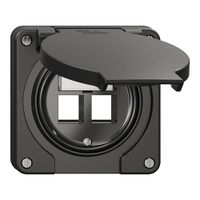 Montageset Feller Keystone N.CO, für gerade Steckrichtung, zweifach, schwarz