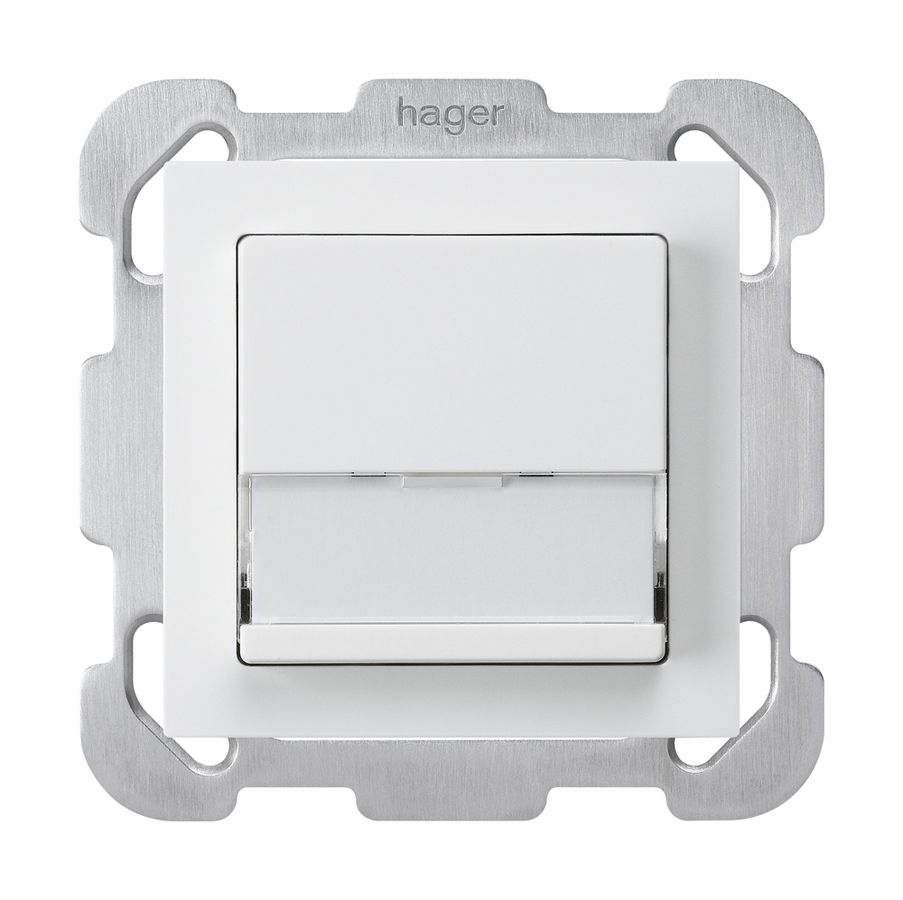 Poussoir de sonnerie ENC porte-étiquette A/1L kallysto blanc plaque fixation