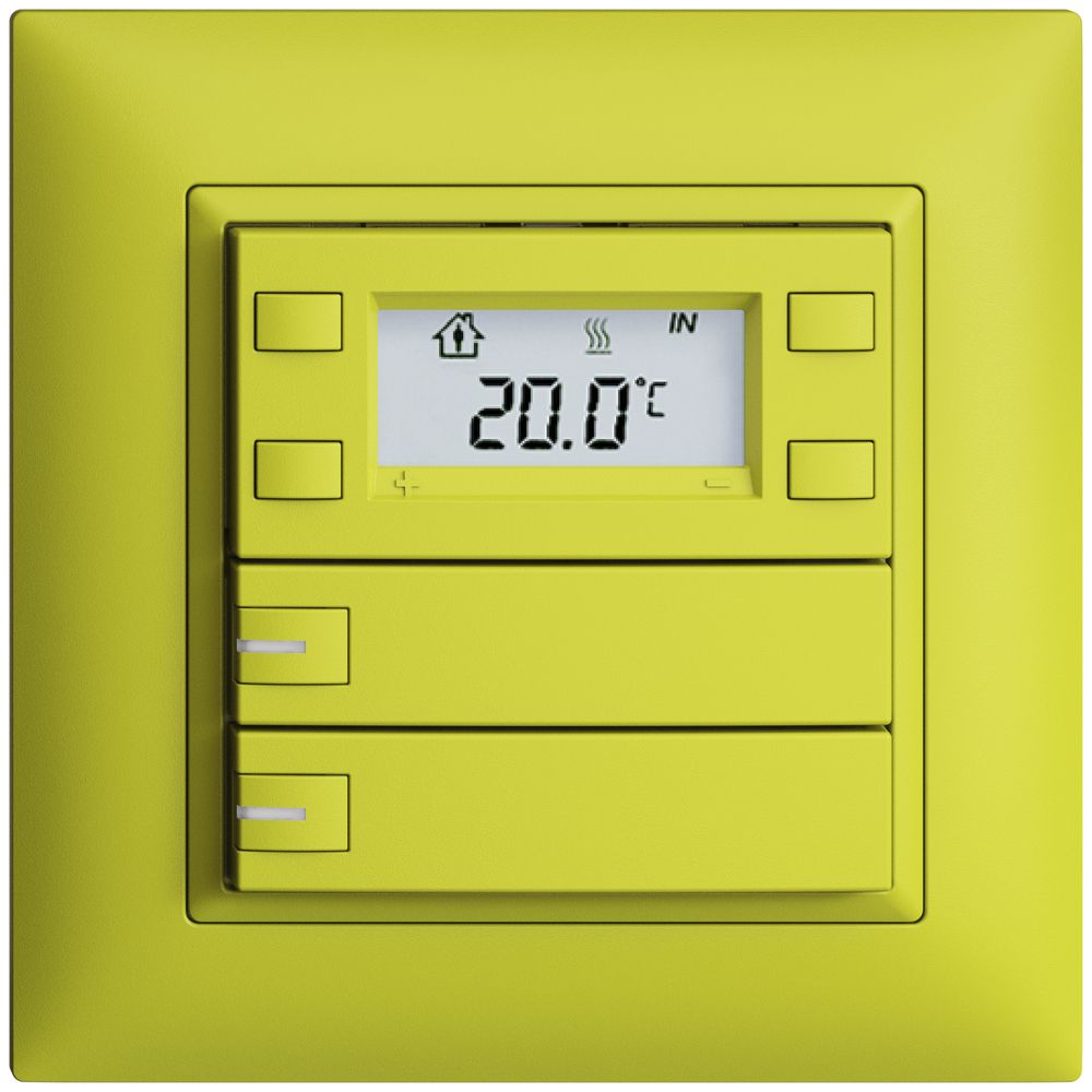 Poussoir RTH ENC KNX 2× EDIZIOdue FMI lemon, avec LED RGB