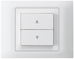 EB-Storentaster kallysto Bauart T mit EB-Dose G3 Abdeckrahmen steckbar weiss