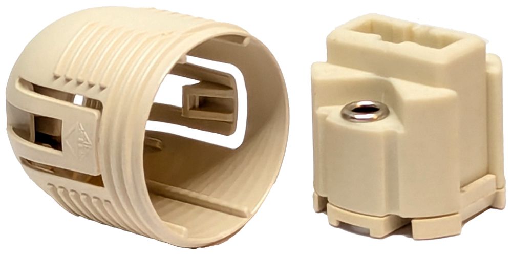 Fassung Elektrogros zum Einbauen G9 Keramik beige