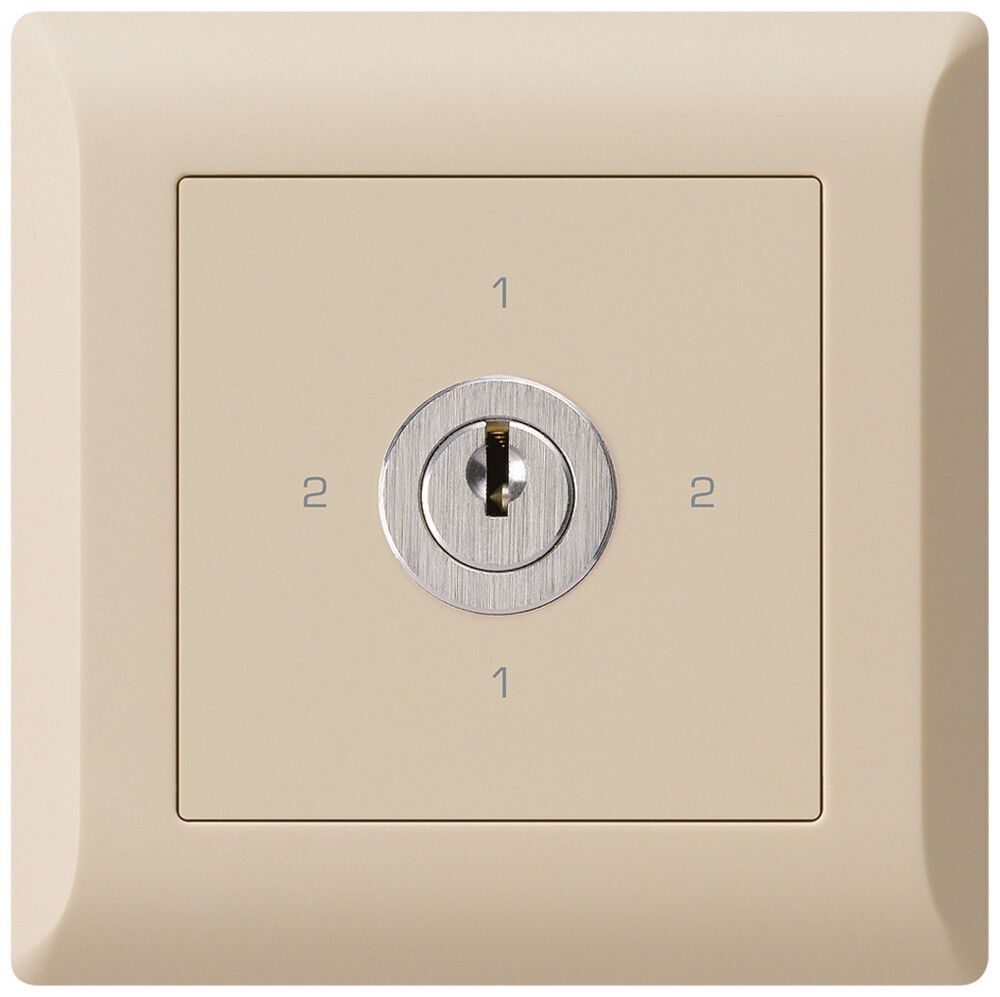 UP-Drehschalter kallysto.line 3/1L beige mit Schloss Kaba 8