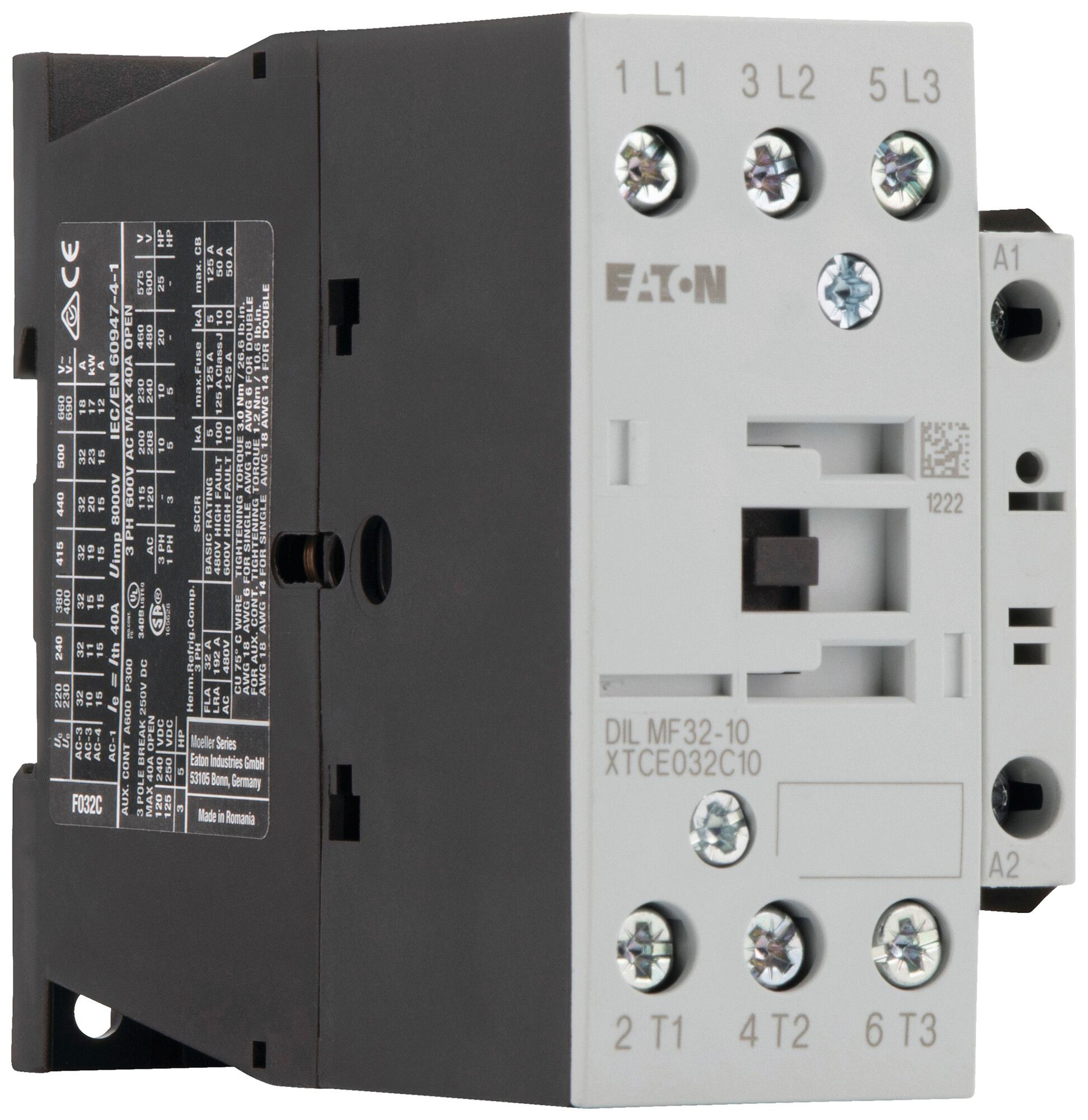 Contact.de puissance Eaton DILMP32-10 230V 230V AC 4NO 32A 18A 7.5kW 7kW 24…690V