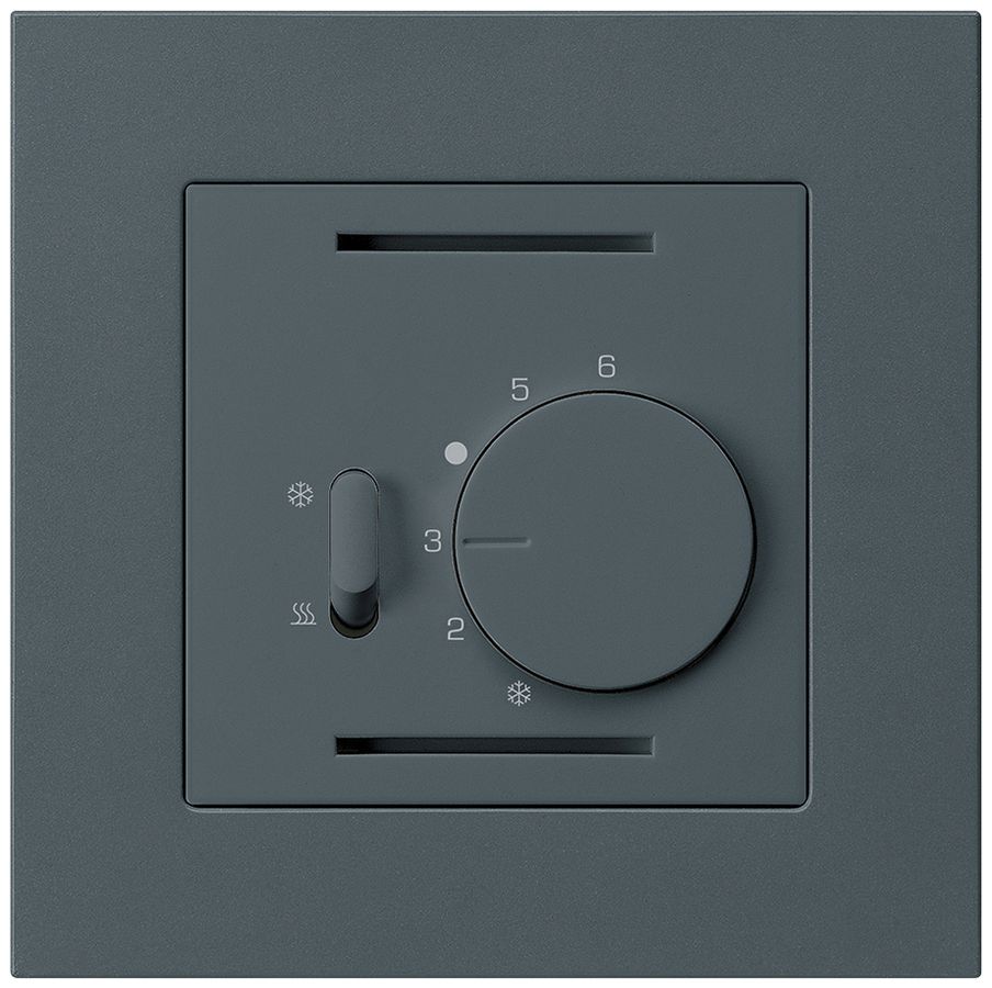 UP-Thermostat Hager kallysto.pro, mit Schalter Heizen/Kühlen, anthrazit